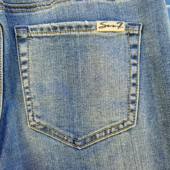 7 for All Mankind pearl embellished size 6 denim jeans tapered leg zip fly 027 - Picture 11 of 11